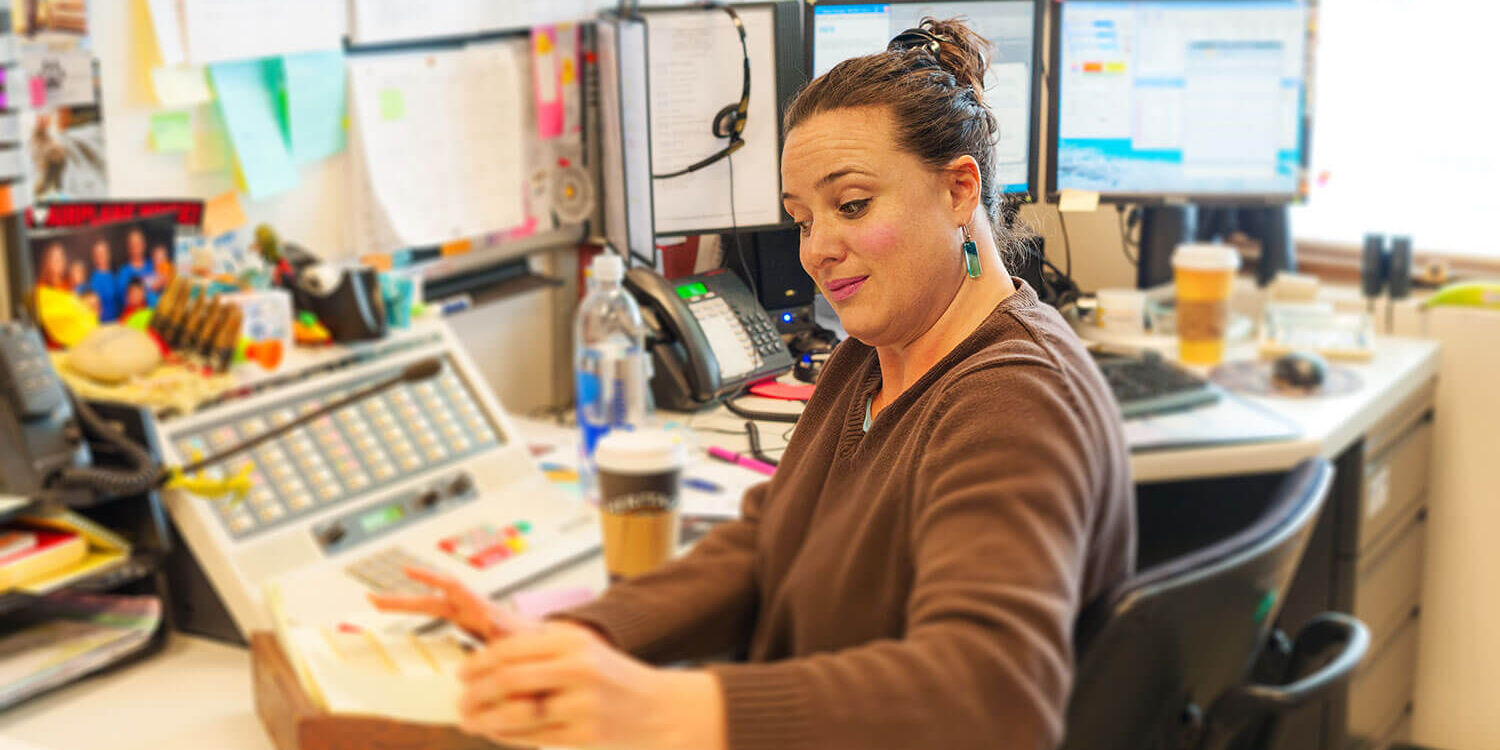 woman working in an office